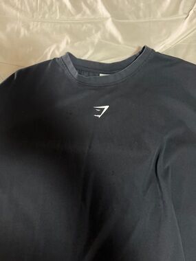 Gymshark Men's Black Crew Tee with White Logo